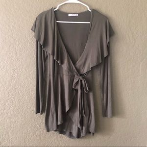 Nanamacs  green wrap dress with shorts size small